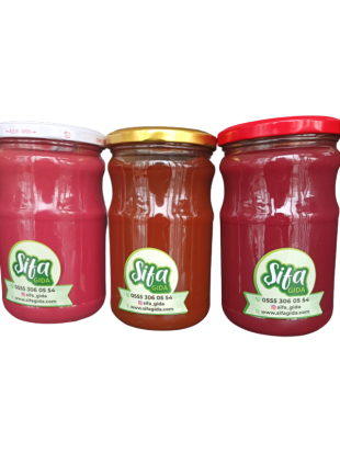 Kızılcık Ve Kuşburnu Marmelatı , Kızılcık Püresi 3Adet*850Gr 