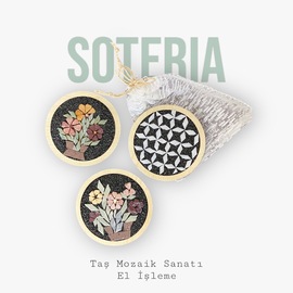 Taş Mozaik İşleme Bardak Altlığı 