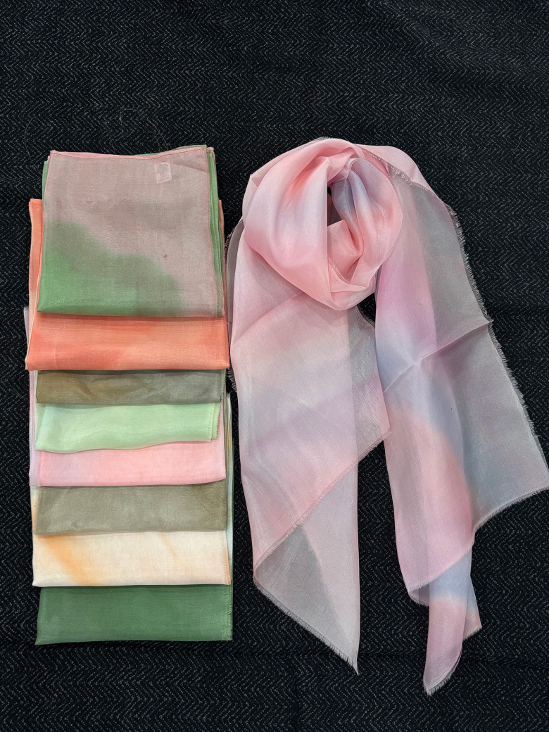 %100 İpek El Boyaması Fular