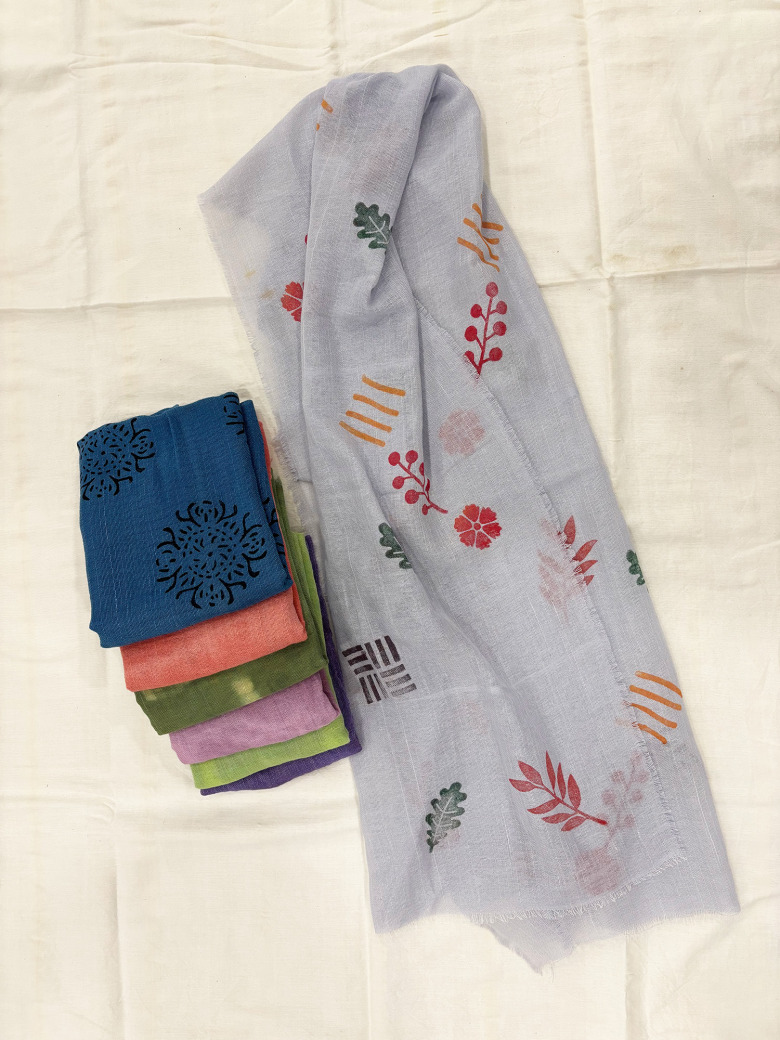 %100 Pamuk El Dokuması-El Baskılı Şal&fular