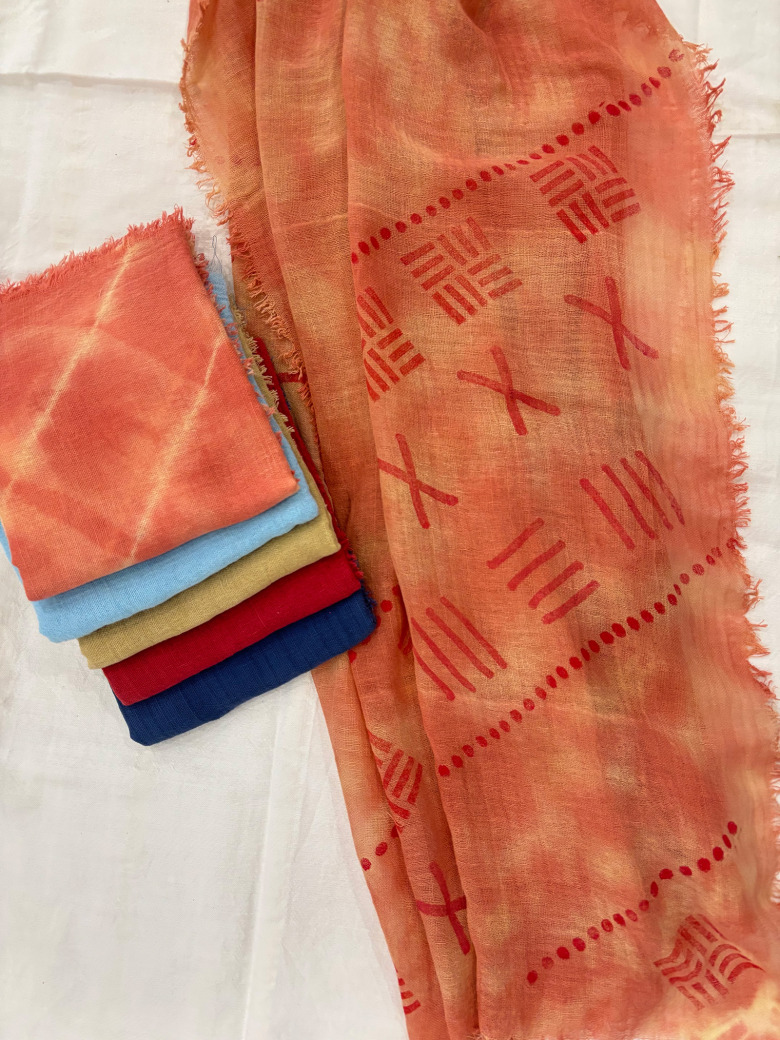 %100 Pamuk El Dokuması-El Baskılı Şal&fular