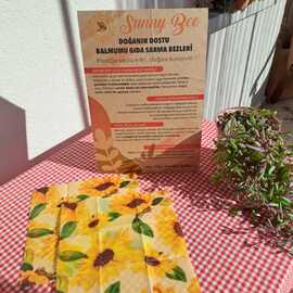 20X20 Ayçiçekli Balmumu Gıda Sarma Bezi – Tekli