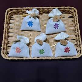 El Nakışı Yıldız Lavanta Kesesi – 5 Farklı Renkte 5’Li Set