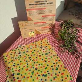 Renkli Kareler Balmumu Gıda Sarma Bezi – 3’Lü Set