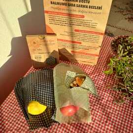 Mini Balmumu Gıda Kesesi – 3’Lü Doğal Saklama Seti